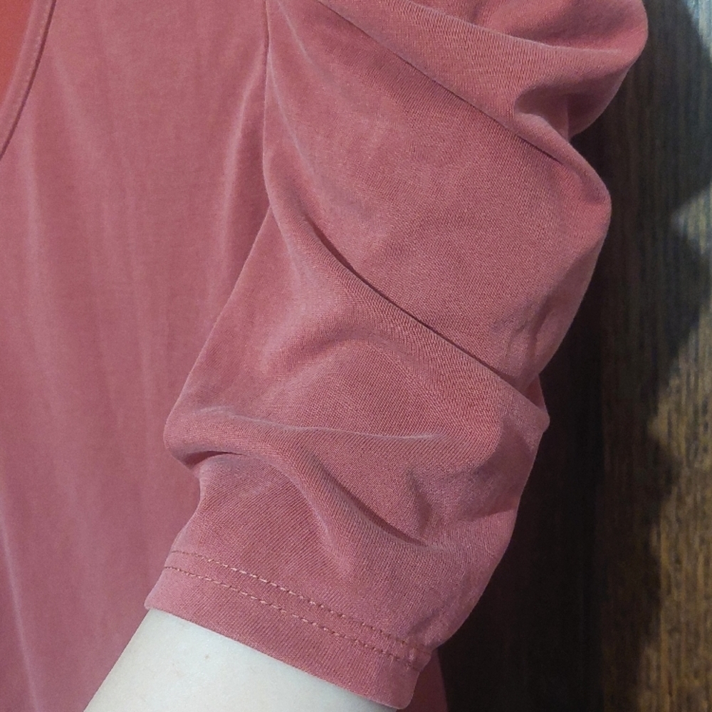 Women's Rust V-Neck Top - Picture 3 of 7